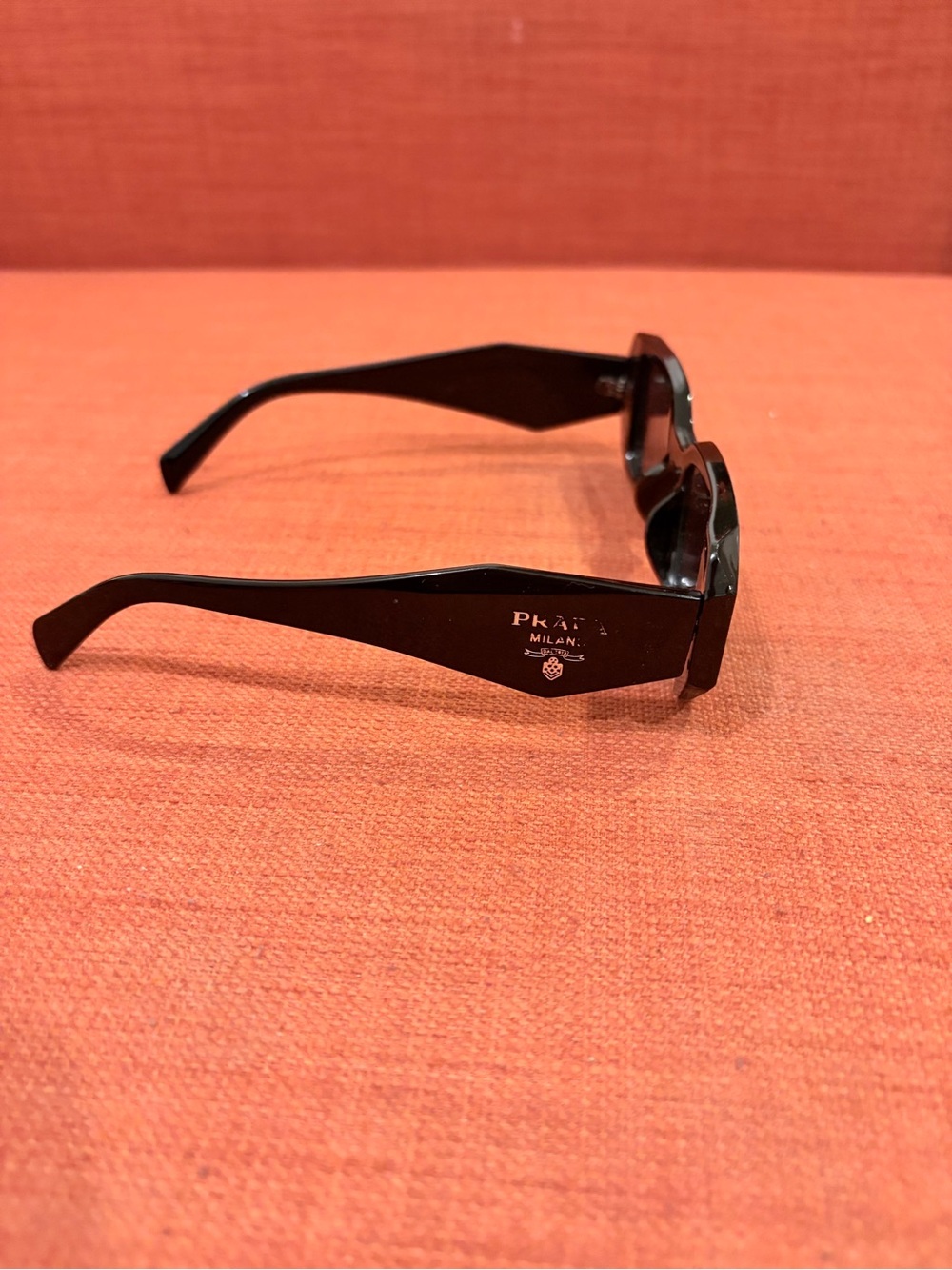 PRADA Black  Geometric Rectangular Sunglasses - Picture 4 of 5